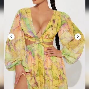 Fashion Nova Yellow and skirts Set